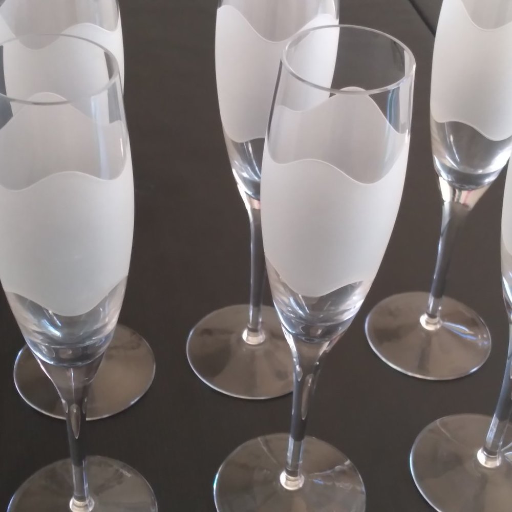 Movado Crystal Champagne Flutes - Set of 8